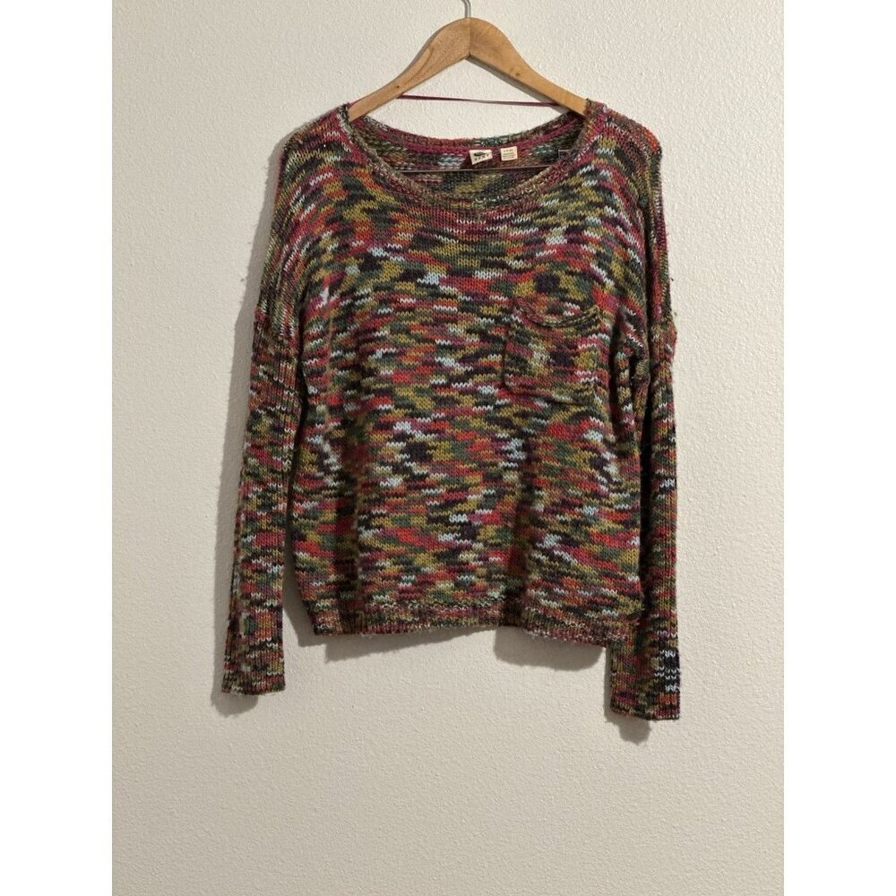 Roxy Women’s‎ Cropped Multicolor Wool Blend Sweater Long Sleeve Size Small